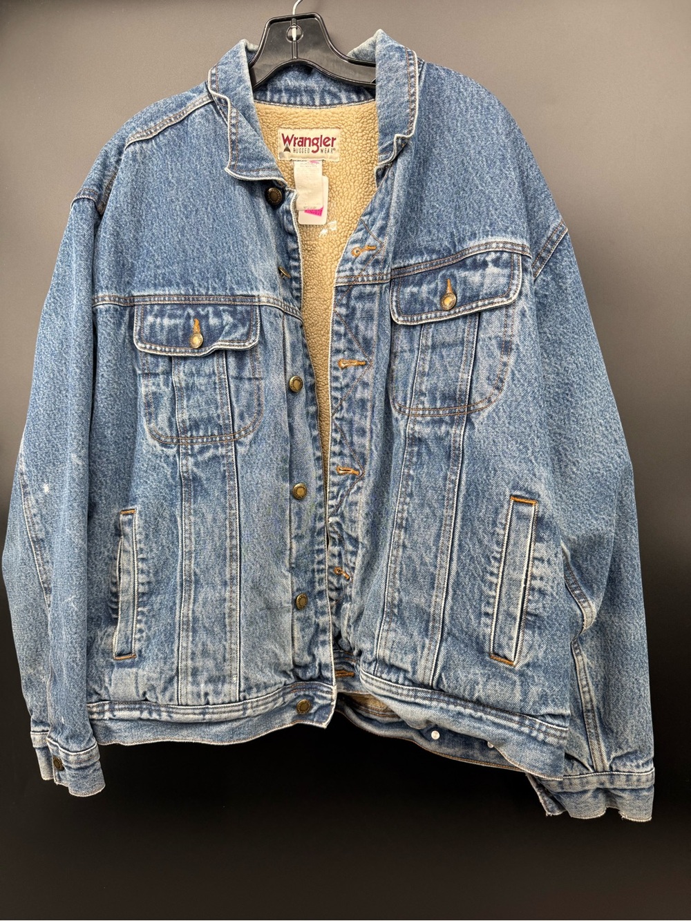 Wrangler Light Blue Men’s Denim Jacket with Sherpa Lining